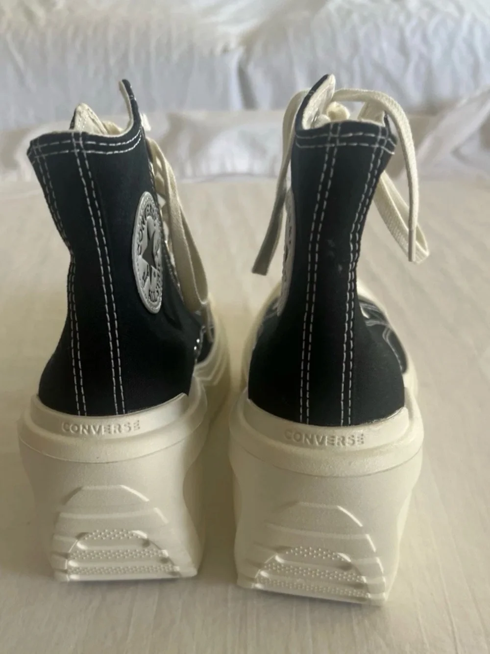 New No Box Size 7 Converse Chuck High Top 70 De Luxe Wedge Sneakers Black Egret